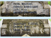 6 and 9 o'clock faces of plinth